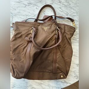 Authentic Prada Nylon Brown Crossbody Bag